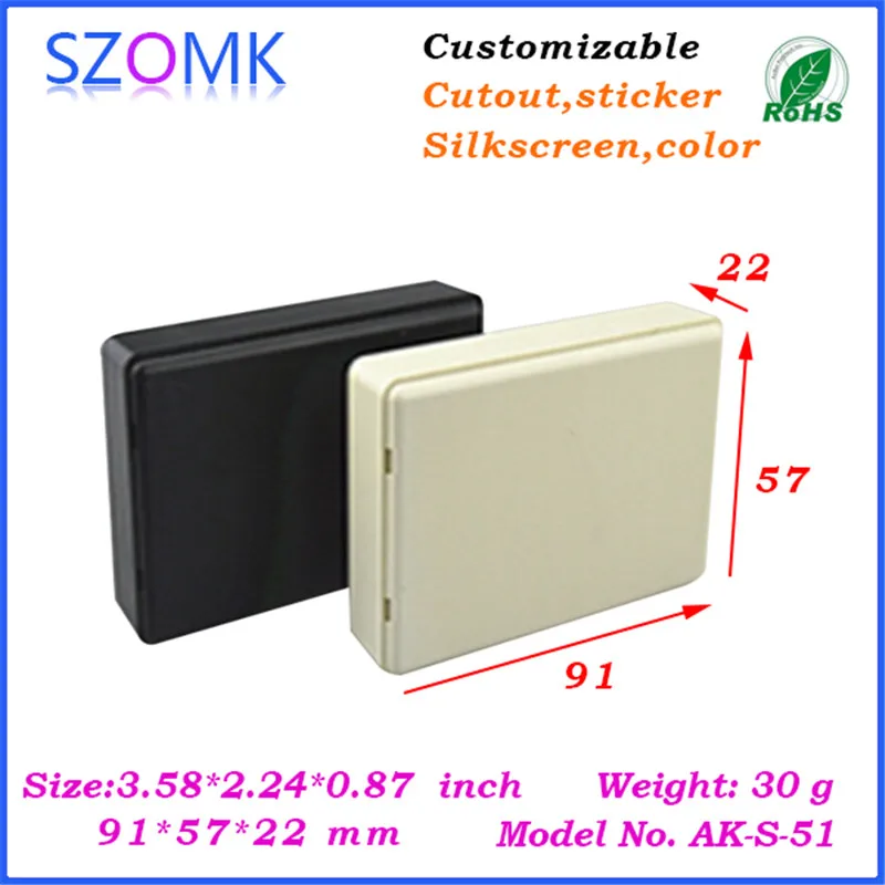 

2 piece, szomk plastic box electronic pcb box plastic housing 91*57*22mm electrical instrument enclosure split body enclosure