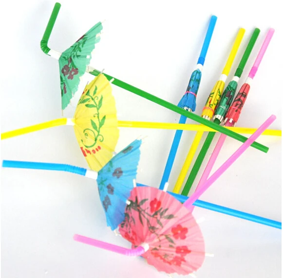 

Free Shipping 100pcs/lot Umbrella Art Plastic Straws Most Popular Decoration And Style In Party/ Drinking Straws