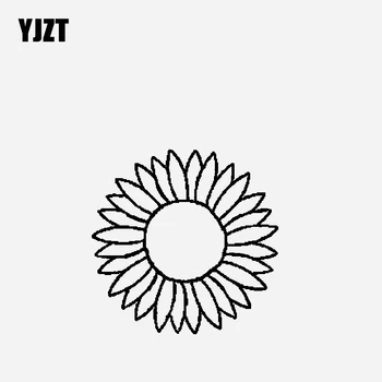 

YJZT 13.5CM*13.4CM Sunflower Overlooking Car Sticker Vinyl Decal Black/Silver C23-0747