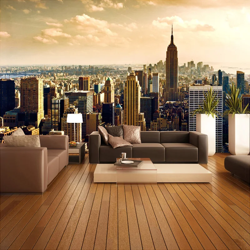 

Modern Simple Sunset City Building Photo Wallpaper Study Office Living Room Sofa Background Wall Decor Mural Murales De Pared 3D