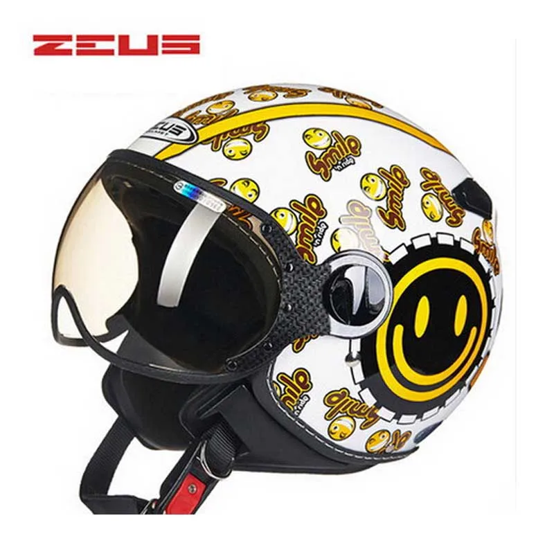 DOT beautiful smile ZEUS ZS 210c 3/4 open face motorcycle helmet