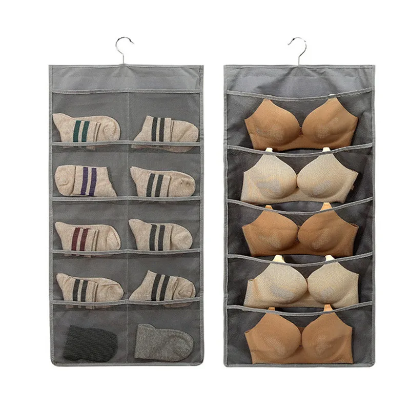 Oxford Pockets Storage Hanging Organizer Bra Socks Brief Clothes Underwear...