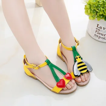 

Bee Girl Sandals Summer 2019 Children's Beach Shoes Sweet Princess Shoes PU Leather Girls Shoes Kids Tollders Infant Kids Shoes