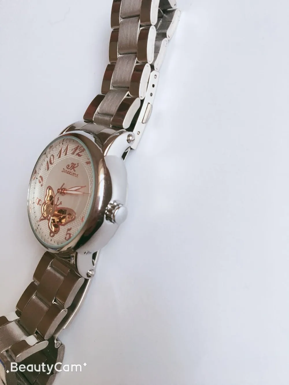 Женские Автоматические водонепроницаемые механические часы с бабочкой из нержавеющей стали, розовое золото, элегантные часы со скелетом, женские часы
