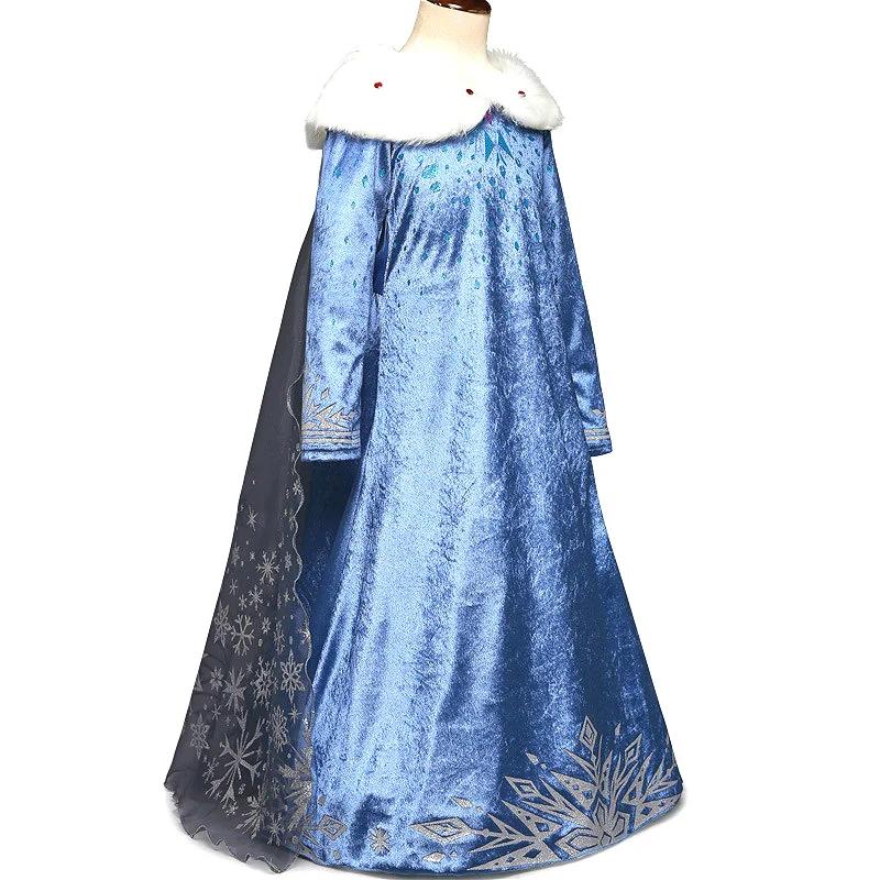 Snow Queen Princess Anna Elsa Dress for Girls Frozen Elsa Dresses Kids Little Girls Clothes Party Wedding Cosplay Dress Vestiods