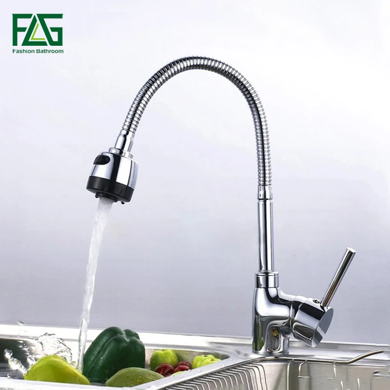 

Free Shipping Solid Brass Kitchen Mixer Cold and Hot Kitchen Tap Single Hole Water Tap Kitchen Faucet torneira cozinha FLG60003