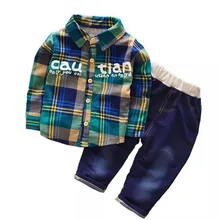 Комплекты одежды для маленьких мальчиков, весна-осень, хлопковая рубашка с длинными рукавами+ штаны, 2 предмета, спортивный костюм для детей, От 3 до 5 лет, детская одежда