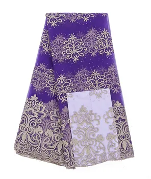 

free shipping high quality african tulle lace fabric Orange Rhinestones French net lace fabric for Nigeria wedding YD1068234