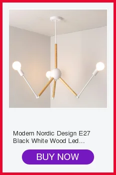Скандинавский дизайн, современный светодиодный черно-белый деревянный люстры, освещение для дома, гостиной, спальни