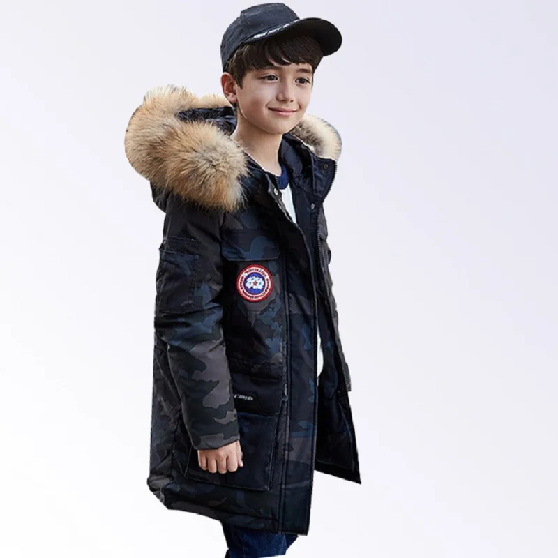 

Duck Down Jacket Boys Winter Clothes with Fur Hooded Children Outerwear Teen Boys Coat 6 8 10 12 14 years 2018 snowsuit for boys