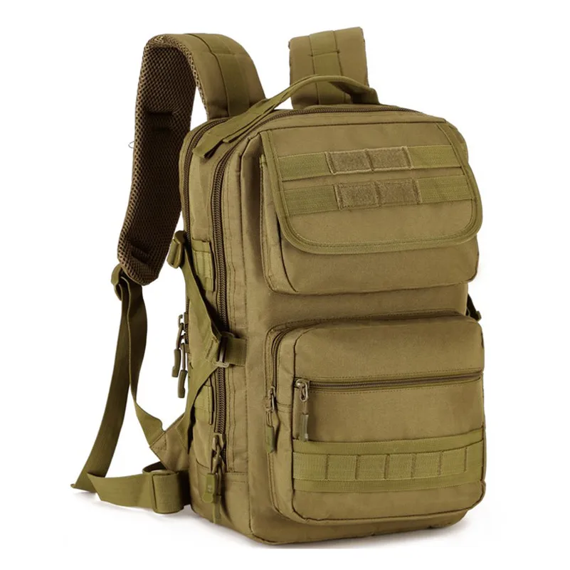 Протектор Плюс Горячая большой емкости армейский рюкзак мужские военные водонепроницаемые нейлоновые Рюкзаки студенческая школьная сумка D104 - Цвет: Wolf brown
