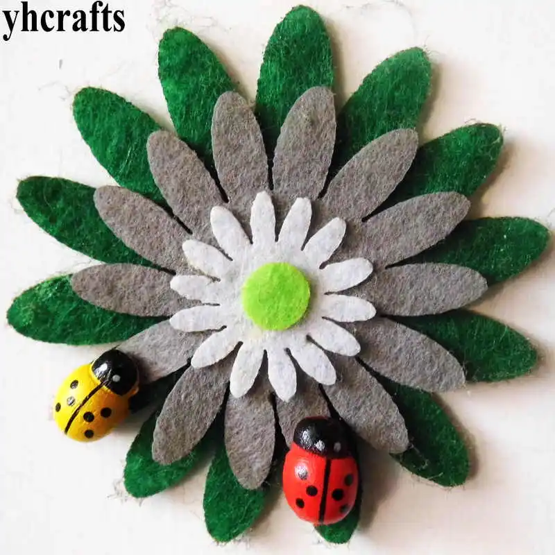 YSTrillion Mini Api e Coccinelle Colorate 100 Pezzi Adesivo Coccinella di Legno per Scrapbooking,Decorazione Giardino DIY 9 * 13MM