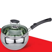 Ковш для молока Нержавеющая сталь Детские Еда добавка горшок двойной слой композита дно кастрюля с антипригарным покрытием Cookware14cm/16 см/18 см/20 см