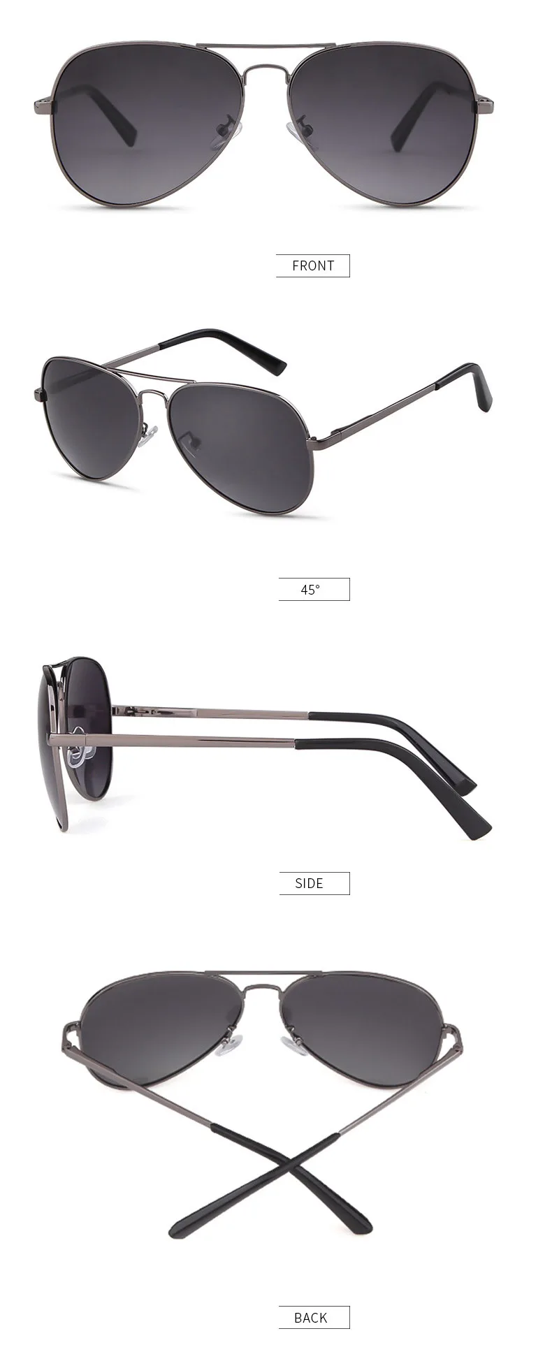 Авиации Пилот очки Для мужчин поляризационные классические очки для вождения сплава Ретро Черный солнцезащитных очков Для мужчин оттенков UV400 очки люнет