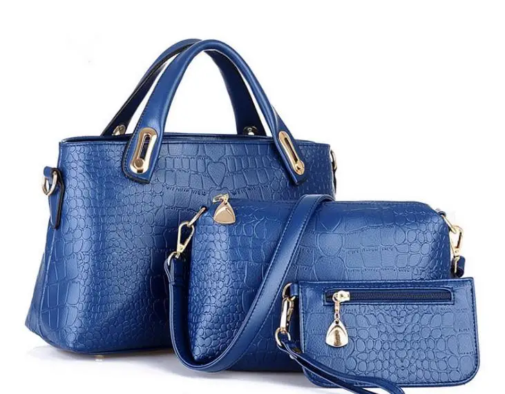 

3pcs Women Bag Set Alitagor Embossed Female Totes Bag Stylish Leather Women ShoulderBag