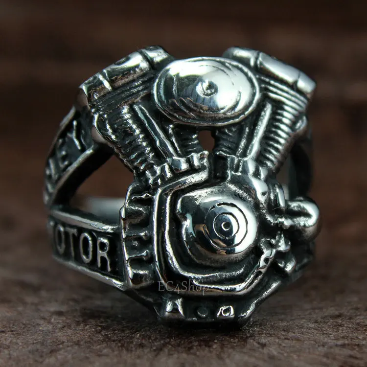 Men's Motorcycle Motorbike V2 V twin Engine Chopper Rumble Biker 316L