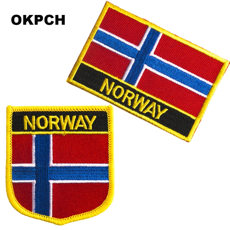 30 x 20 mm Uk Oslo Norway Flag Sew-On Badge/Iron-On Patch 0639 Mini 