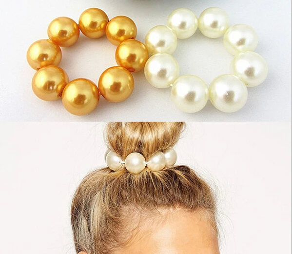 

Wholesalefashion Women Hair Pearl Ponytail Holder Ring Tie Elastic Hair Band Rope Accessories Hairbands for women
