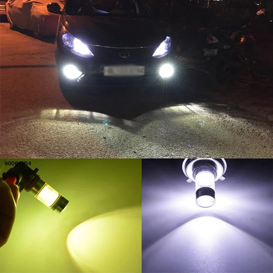 

2 Pcs 100W H4 H13/9008 9007/9004 LED bulb 20 SMD Car Fog light 12V ~ 24V Car Light White 6000K Yellow Amber 3000K ,h4 100w 24v