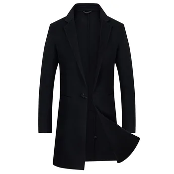 

2018 high quality Jackets & Coats Single buckle Casual Mens luxurious 100% Wool Jackets Full Winter For Male Wool Overcoat
