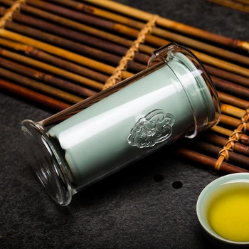 

Creative Handmade Ceramic Filter Transparent Glass Cover Binocular Teapot Office Kung Fu Tea Set Teaware Kettle Home Drinkware