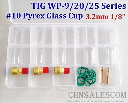 CHNsalescom 26 шт. TIG сварочный газовый объектив #10 Набор стеклянных стаканчиков Pyrex для