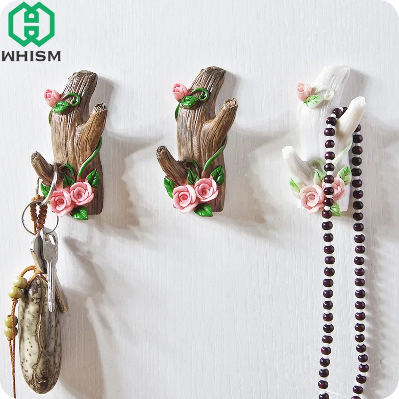 

WHISM Wall Mount Tree Branch Hook Self Adhesive Key Holder Entryway Storage Rack Sticky Kitchen Organizer Bathroom Towel Hanger