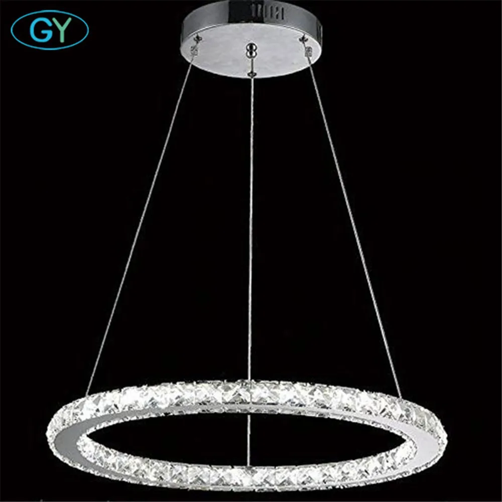 D30cm D40cm D50cm Crystal LED Pendant lamp 12W 18W 24W led Lights Lustre rings suspension luminaire hanging lamparas lighting