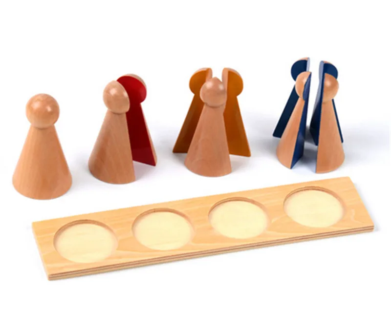 New Baby Toy Montessori Family Version Small Fraction Skittles with Tray Wood Early Preschool Kids New Baby Toy Montessori Family Version Small Fraction Skittles with Tray Wood Early Preschool Kids