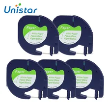 5 шт/лот совместимый Dymo Letratag лента 91200 Этикетка Бумага 12 мм x 4 м черные на белые ленты для Dymo Letratag принтер этикеток 91330