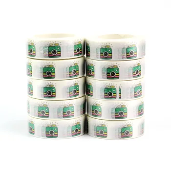 

10pcs/lot Cute Blue Camera Washi Tapes Paper DIY Decor Scrapbooking Planner Adhesive Masking Tapes Kawaii Stationery