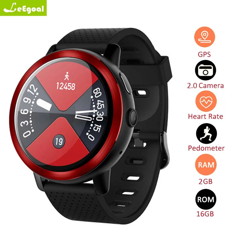 Leego LEM8 Smartwatch Android 7 1 LTE 4G Sim WI FI 39 дюйма 2MP Камера gps сердечного ритма IP67