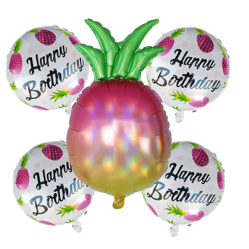 

5pcs birthday balloon pineapple Foil Balloon Inflatable Wedding Decoration summer Fruit Adult Happy Birthday Party Supplies
