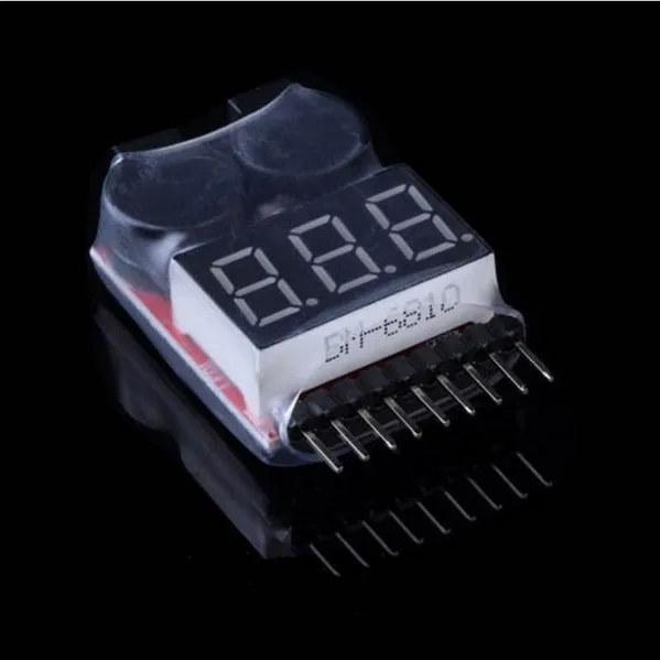 

1-8S Lipo/Li-ion/Fe RC helicopter airplane boat etc Battery Voltage 2 IN1 Tester BB Low Voltage Buzzer Alarm hsp 94123