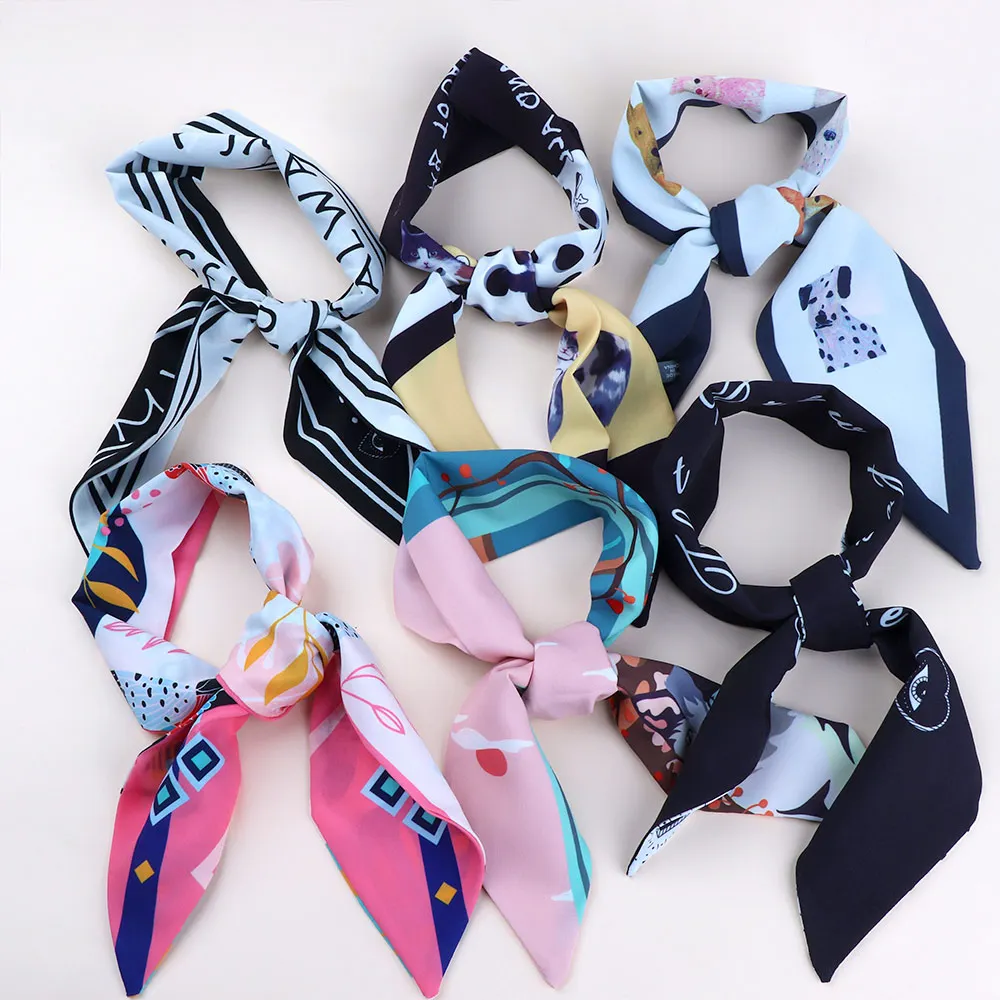 2019 1 шт., новый высококачественный популярный Элегантный женский шарф, галстук-лента, Модный Шелковый головной платок, повязка для волос