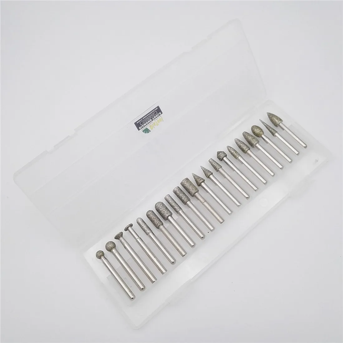 

DIATOOL 20pcs/set Electroplated Diamond Grinding Bits in a plastics container Grit 46 for granite stone concrete grinding burrs