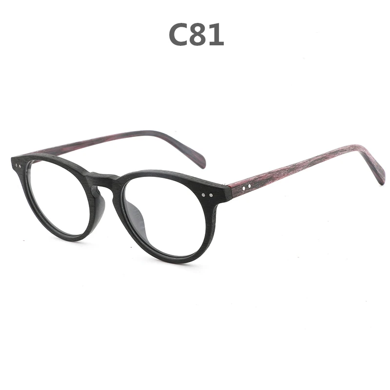 AZB винтажные прозрачные очки кошачий глаз деревянная оправа для очков мужские и женские прозрачные линзы очки деревянные оптические оправы для очков HB030 - Frame Color: C81