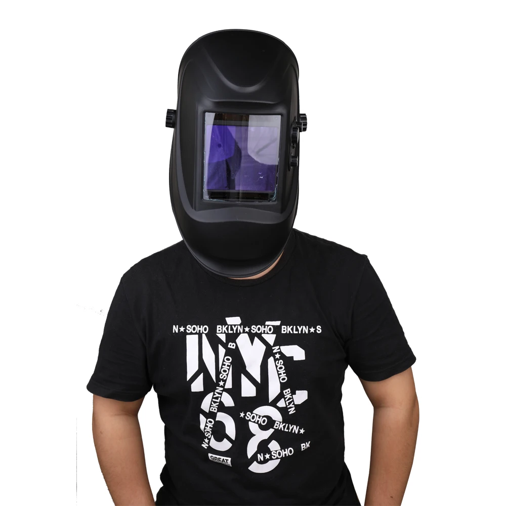 

Solar Energy Automatic Dimming Welding Mask TIG Spot Welding Helmet with Large Window and 4 Sensors External Adjustment