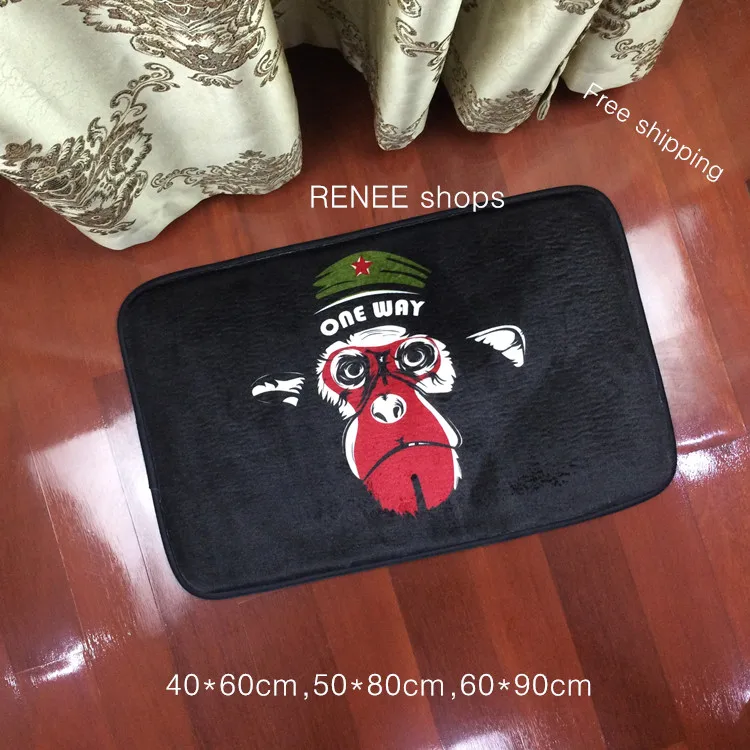

New orangutan Mat Super Soft Coral Fleece Cartoon rugs and carpets for home living room Anti-slip Kitchen carpet Bathroom Carpet