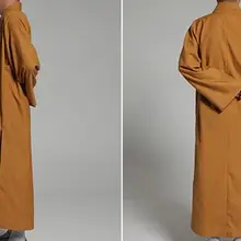 «Унисекс» на осень-весну, из толстого хлопка лежал халат Униформа медитация дзэн одежда настоятель буддийского монастыря монахи длинный халат желтый