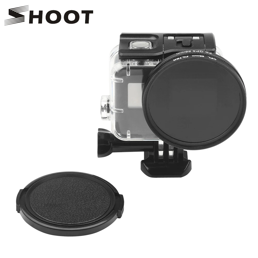 

SHOOT 58mm CPL Filter for GoPro Hero 7 6 5 Black Waterproof Case with Lens Cover and Adapter Accessory for Go Pro Action Camera