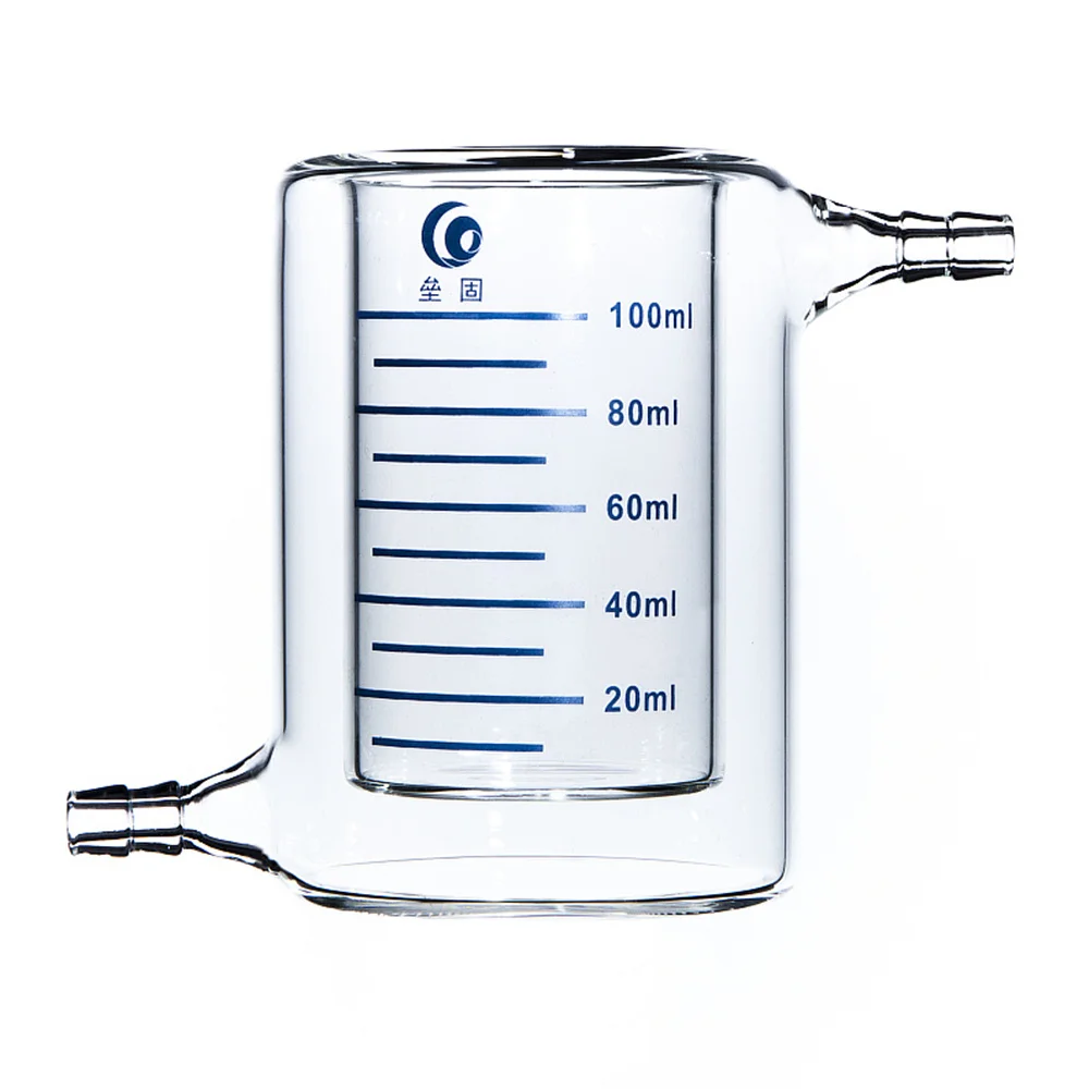 100ml Laboratory Jacketed Borosilicate Glass Beaker Double Layer Beaker