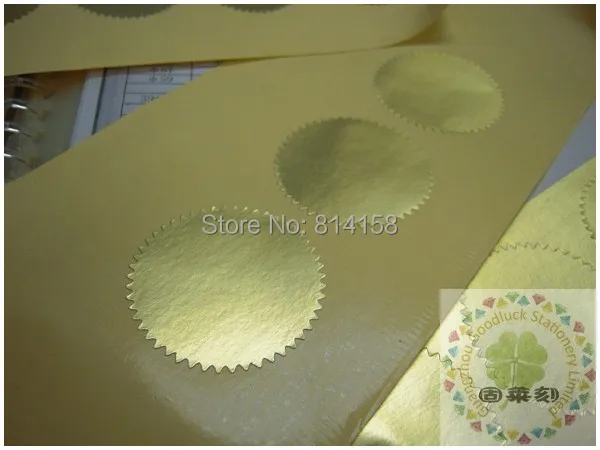 Color GOLD round sticker embossing seals/embossed metallic foil stickers | Канцтовары для офиса и дома