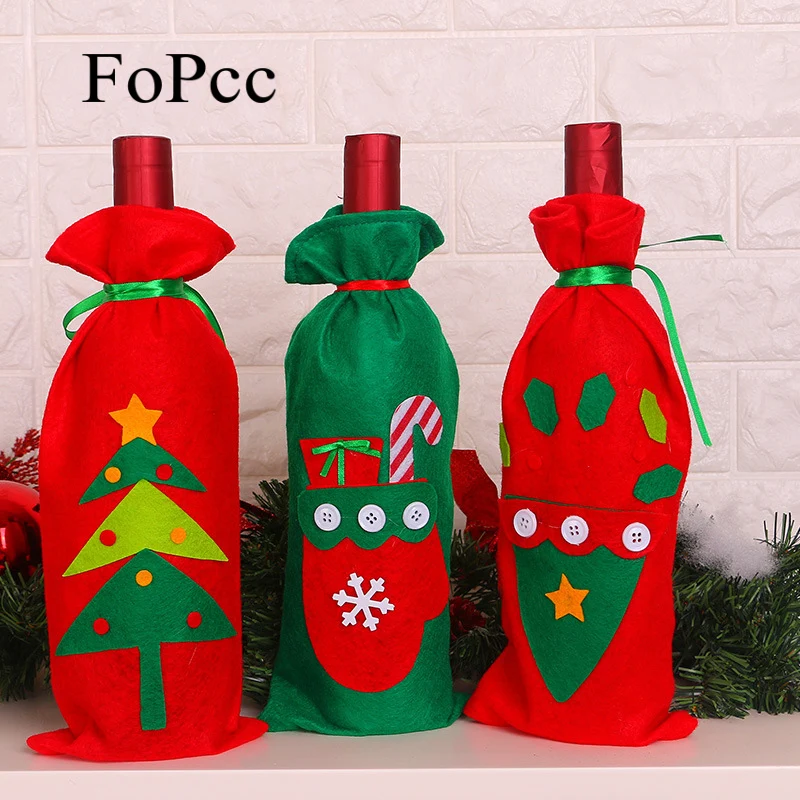Рождественская елка перчатка шаблон чехол для бутылки вина Navidad Банкетный