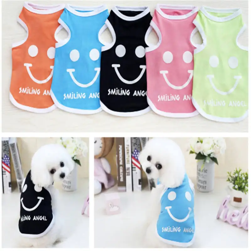 

Exquisite Design Small Dog Vest Pet Dog Smile Vest Dog Cute Summer Clothes Polyester Comfortable Vest for your Dog