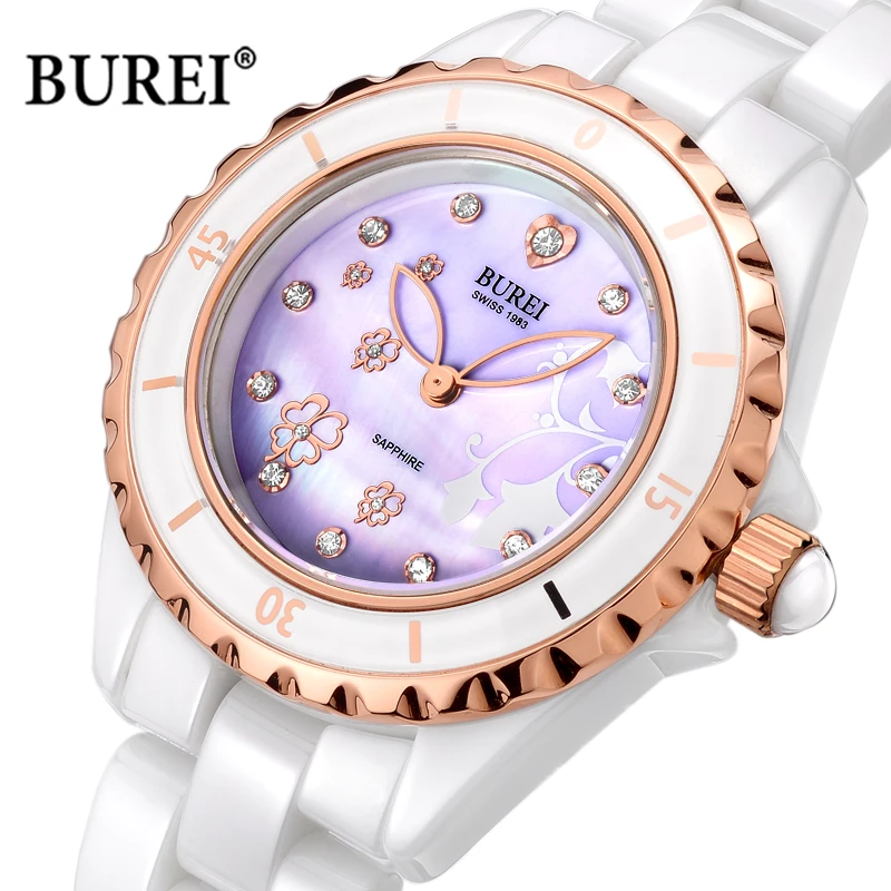 Reloj Mujer BUREI брендовые роскошные женские часы модные водонепроницаемые с