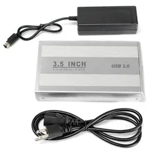 3.5 HDD Hard Drive External Enclosure USB 2.0 SATA Disk Box Aluminium HDD Caddy HDD Hard Disk Drive