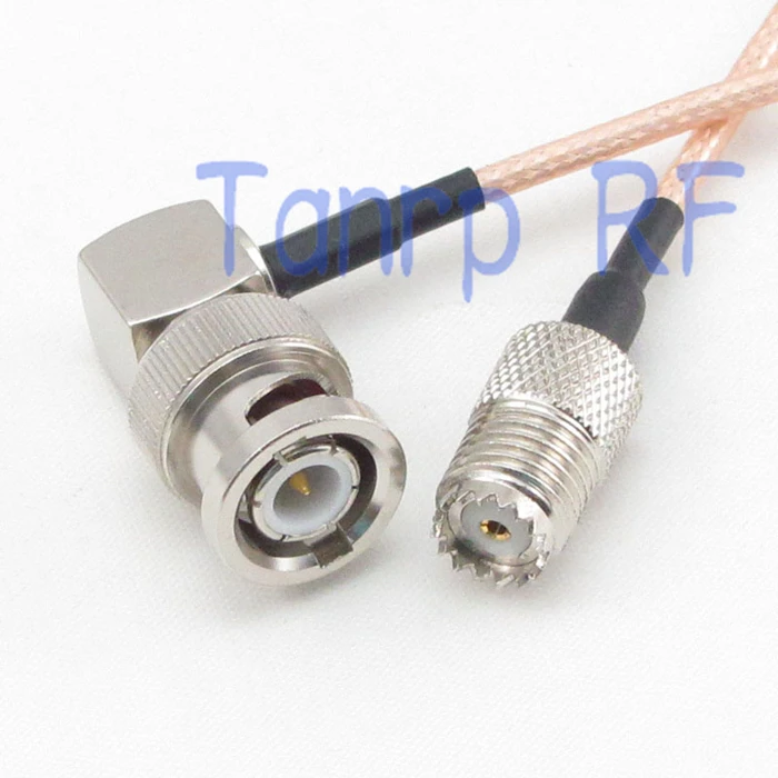 

15CM Pigtail coaxial jumper cable RG316 extension cord 6inch BNC male plug right angle to mini UHF female RF adapter connector