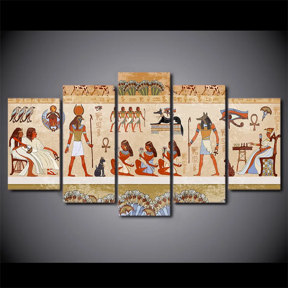 Buy 5 Piece HD Printed Egyptian Ancient Dynasty Framed