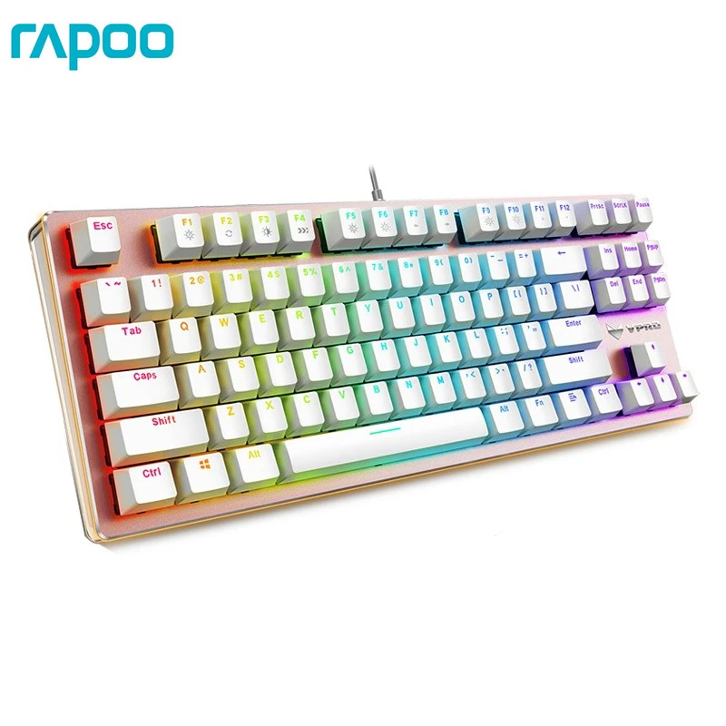 Rapoo механическая клавиатура V500 RGB светодиодный с подсветкой игровая клавиатура с полными клавишами программируемый анти-ореолы PC Gamer